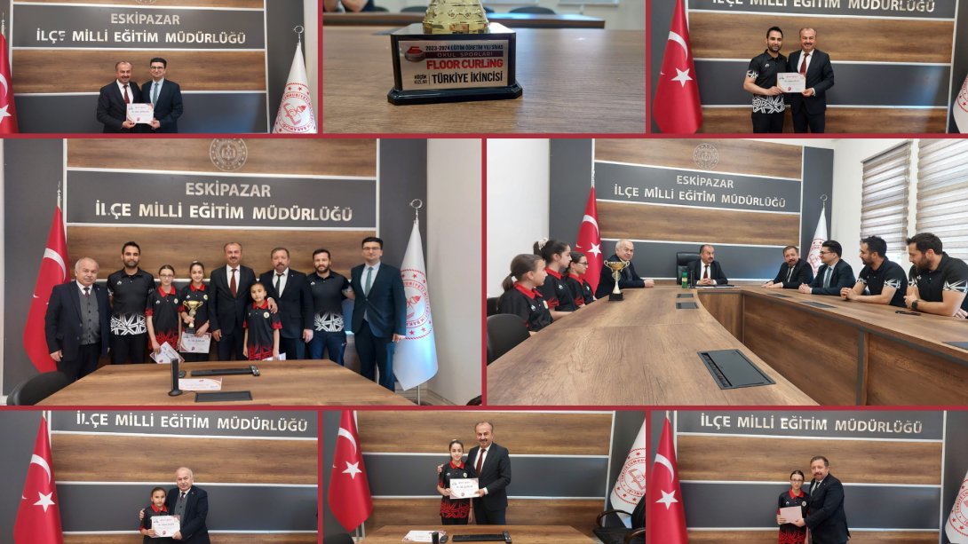 Floor Curling Küçük Kızlar Kategorisinde Türkiye 2.'si Olan Eskipazar Ortaokulu Yönetici, Öğretmen ve Öğrencilerimize Başarı Belgesi Takdim Edildi.
