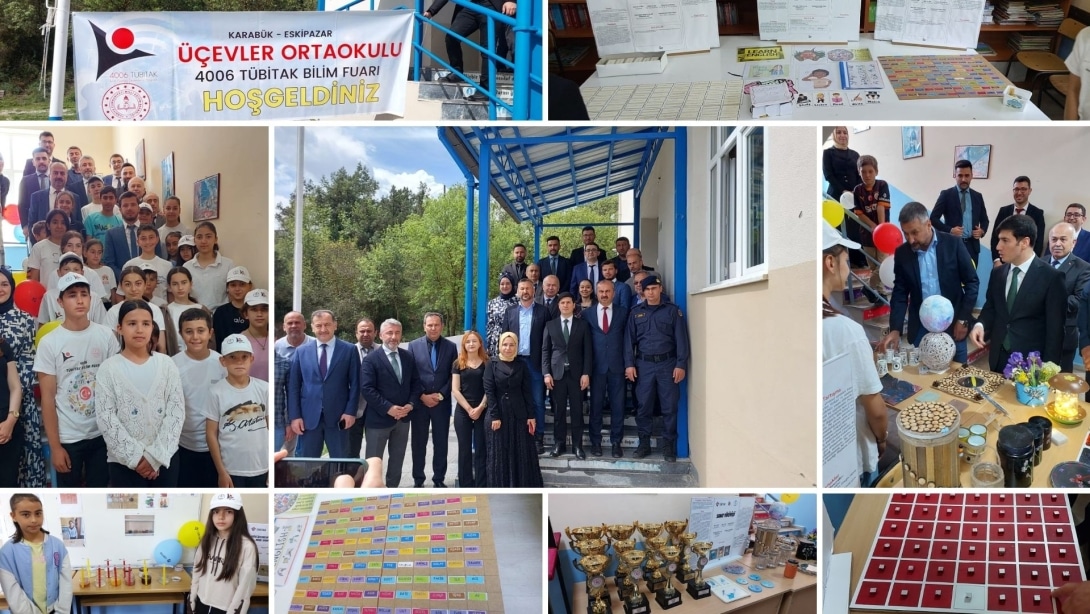 İlçemiz Üçevler Ortaokulu'nda Tübitak 4006 Bilim Fuarı Açıldı.